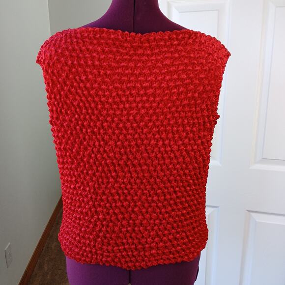 Coolwear USA Red Velvet Bubble Tank Top OSFM S M L XL 2X Y2K stretch blouse - Picture 3 of 12